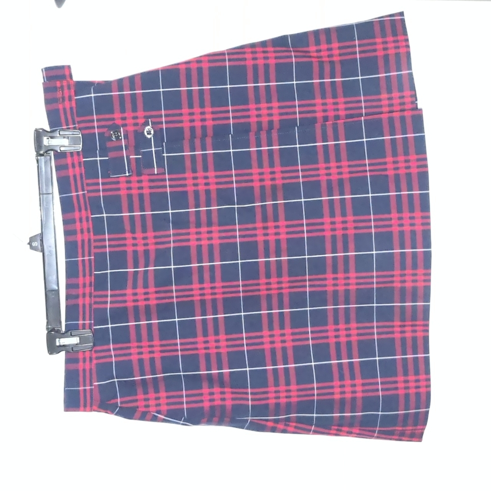 Dennis uniform red plaid skort h16